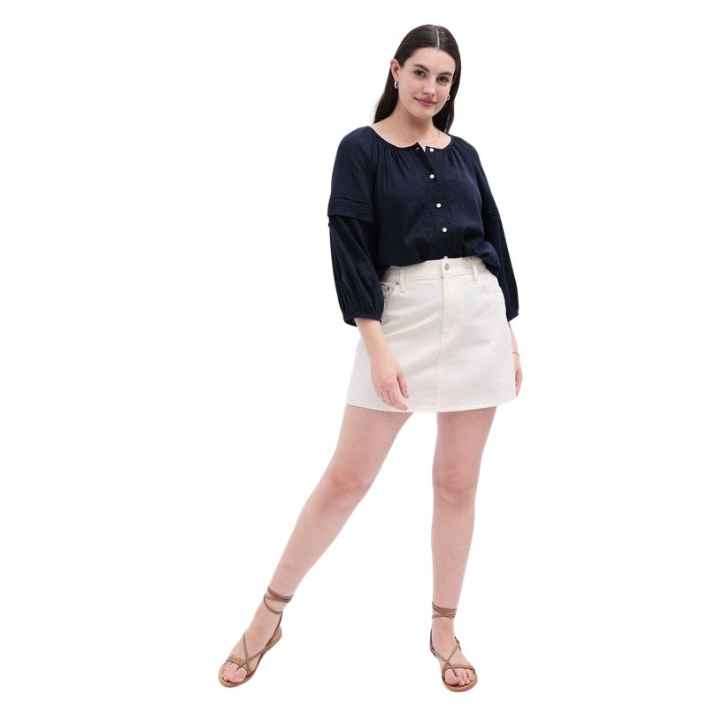 GAP - Blusa Con Botones Manga Larga Mujer Azul_.