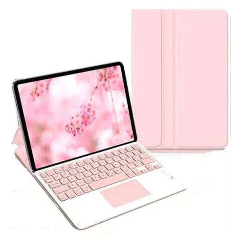 GENERICO - Funda Con Teclado Para Ipad 9.7 5ta y 6ta Generacion y Ranura Rosada