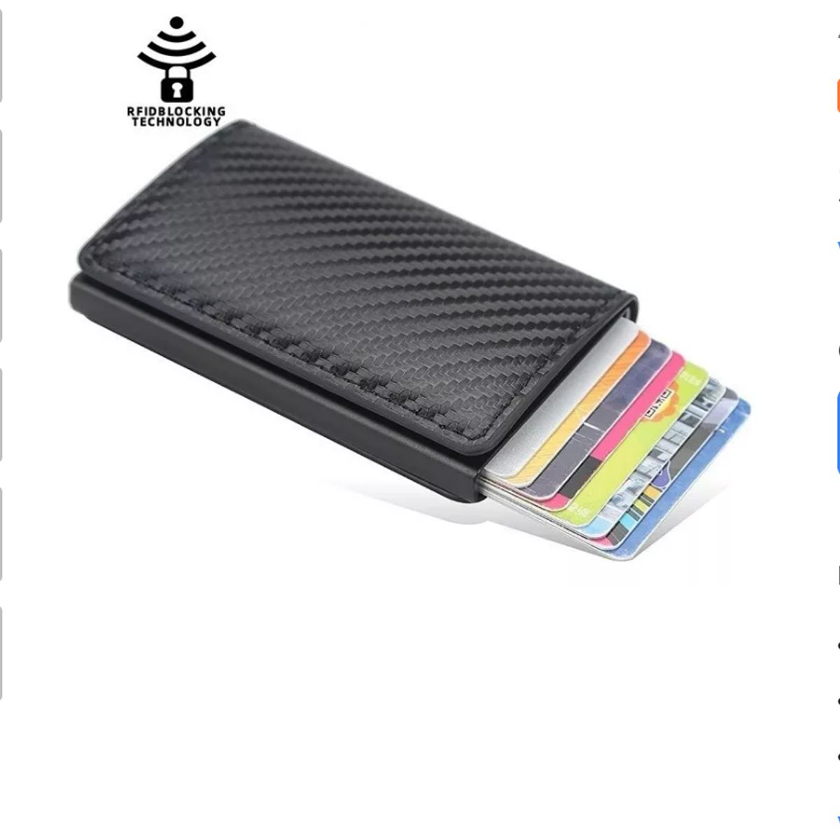 GENERICO - Billetera Minimalista Con Porta Tarjetas Protección Rfid Negro