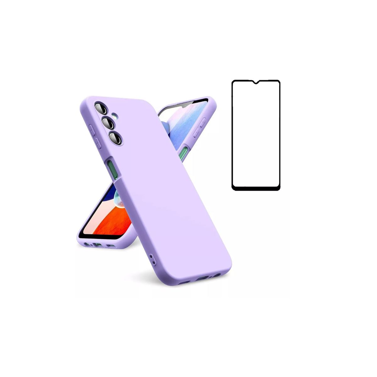 GENERICO - Carcasa Silicona Para Samsung A15 + Lamina Completa Lila
