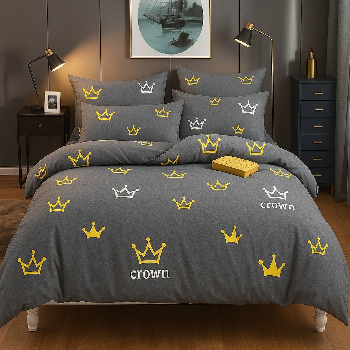 ANNGEBUT - Juego de Sábanas 1.5 Plazas Estampado Crown – AnnGebut