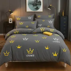 ANNGEBUT - Juego de Sábanas 1.5 Plazas Estampado Crown –