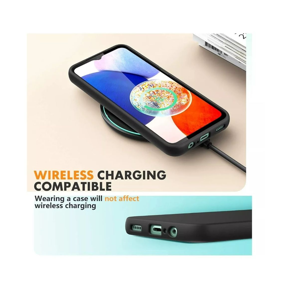 GENERICO - Carcasa Silicona Para Samsung A15 + Lamina Completa Negro