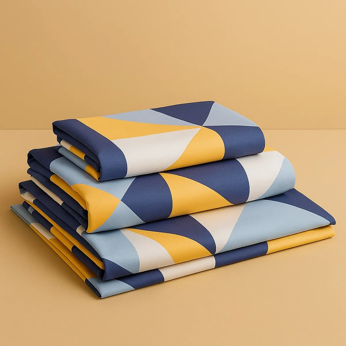 ANNGEBUT - Juego de Sábanas 1.5 Plazas Poliester – Estampado Triángulos - ANNGEBUT