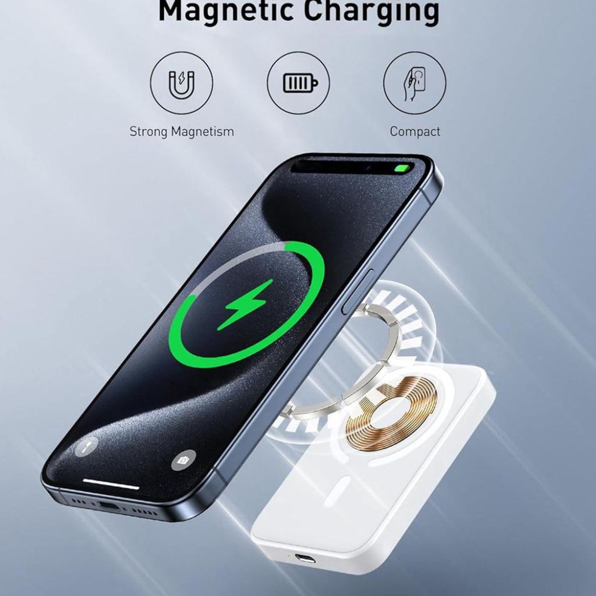 GENERICO - PowerBank Magsafe Compatible Con iPhone Magnetica Externa 10000Mah