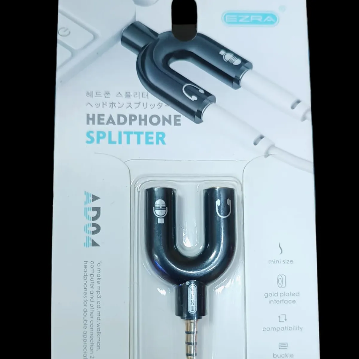 MUNDITEL - Splitter 35mm Adaptador Audio Separa Microfono Audifono