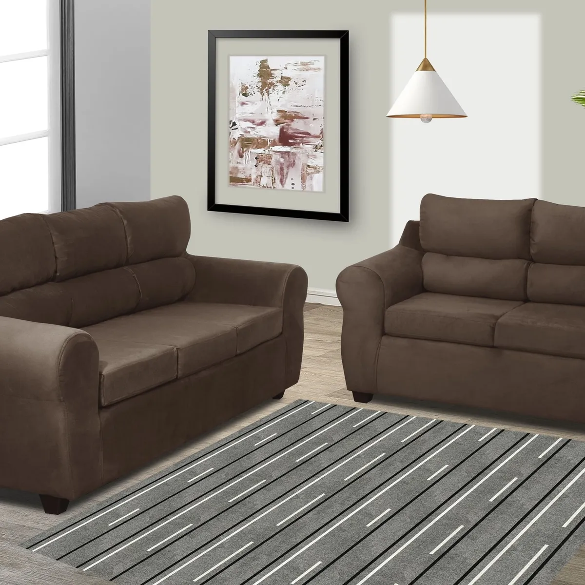 GENERICO - Juego de Living Dubai 3-2 Sofá 3 cuerpos + Sofá 2 de Cuerpos Chocolate