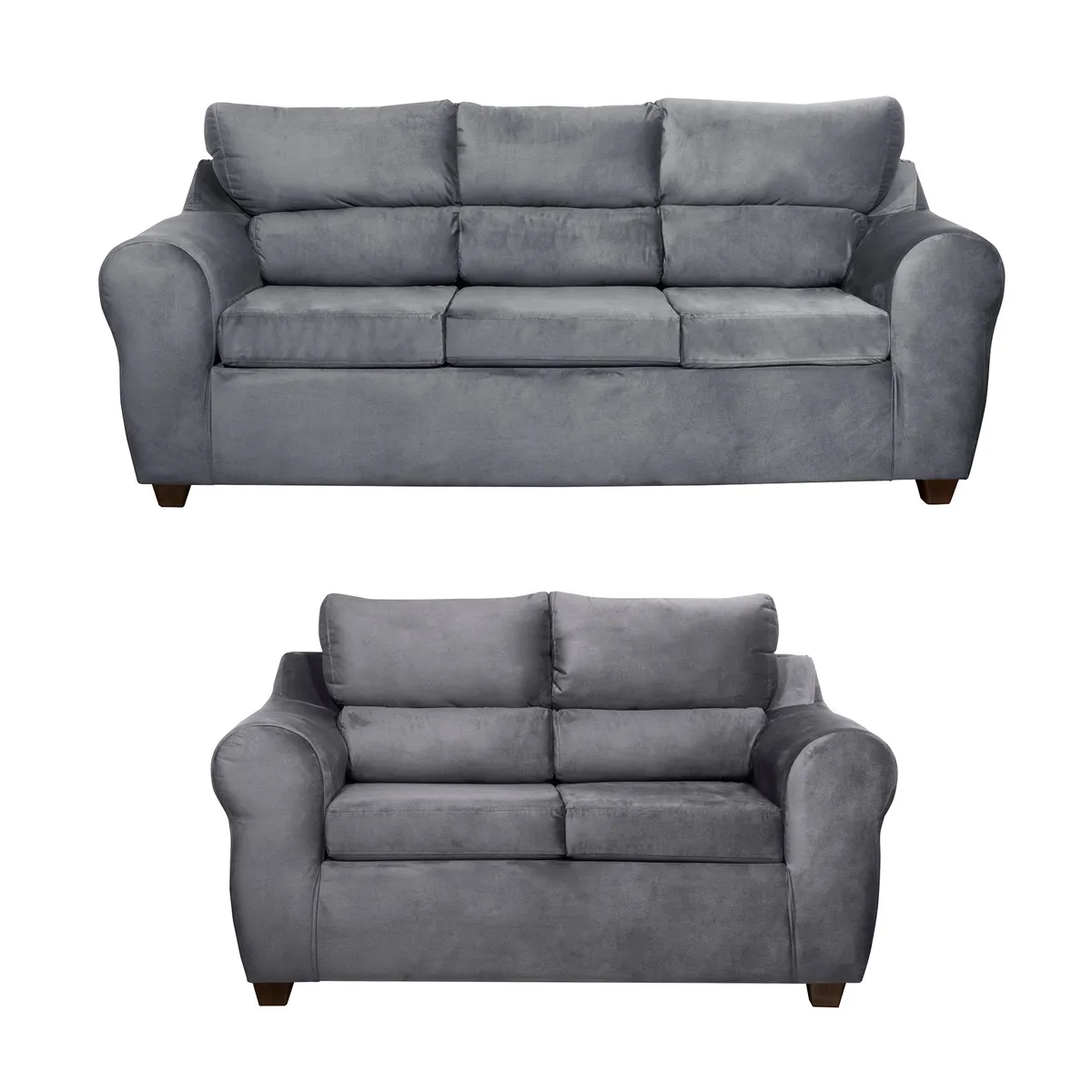 GENERICO - Juego de Living Dubai 3-2 Sofá 3 cuerpos + Sofá 2 de Cuerpos Gris