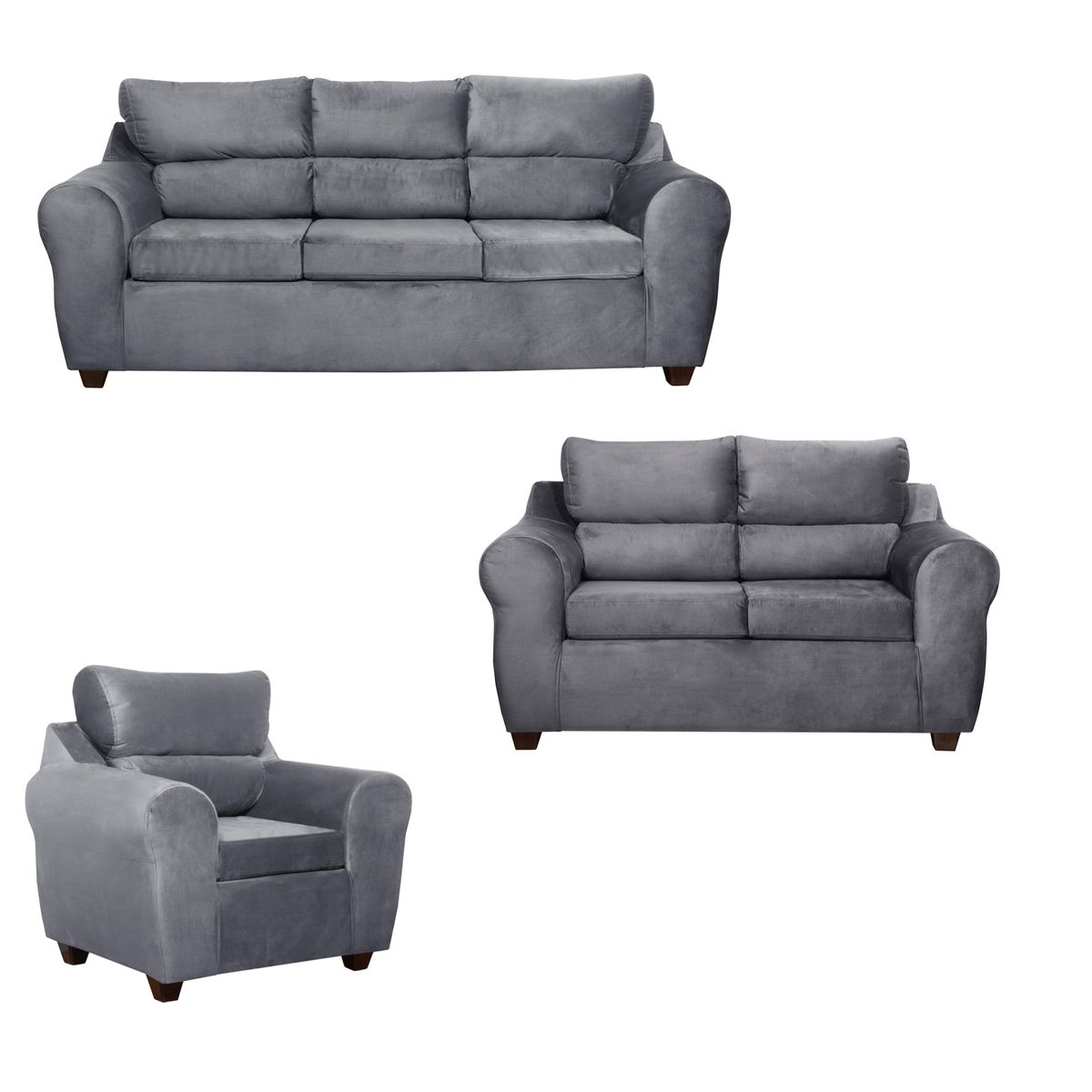 GENERICO - Juego Living Dubai 321 Sofá 3 cuerpos + Sofá 2 cuerpos + Sofá 1 cuerpo