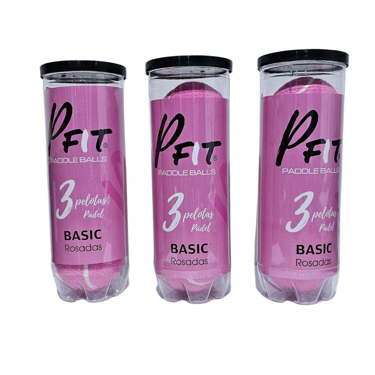 GENERICO - PACK 3 TARROS PELOTAS PADEL ROSADAS