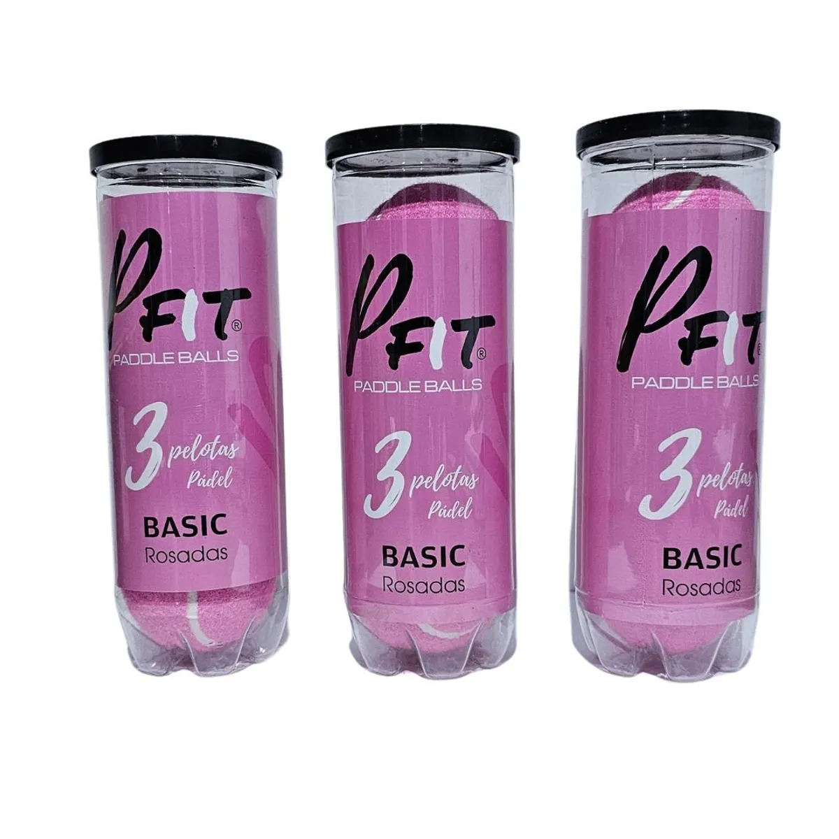 GENERICO - PACK 3 TARROS PELOTAS PADEL ROSADAS