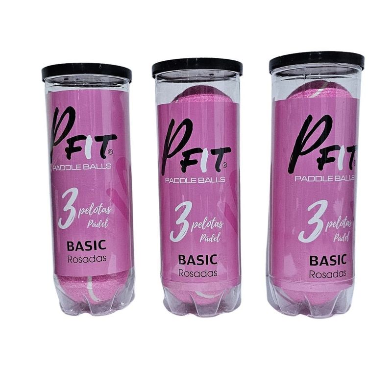 GENERICO - PACK 3 TARROS PELOTAS PADEL ROSADAS