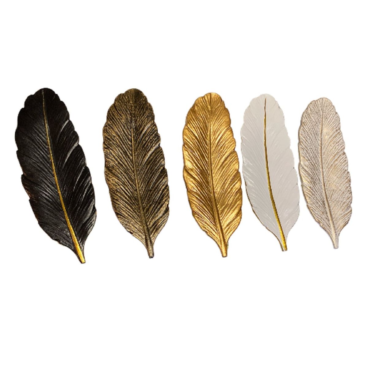 GENERICO - SET BANDEJA DECORATIVA CON FORMA DE HOJA  59.5 x 13 cm 5 UNIDADES