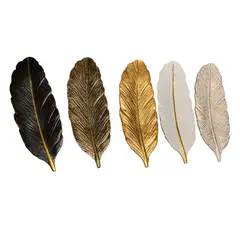 GENERICO - SET BANDEJA DECORATIVA CON FORMA DE HOJA 59.5 x 13 cm 5 UNIDADES