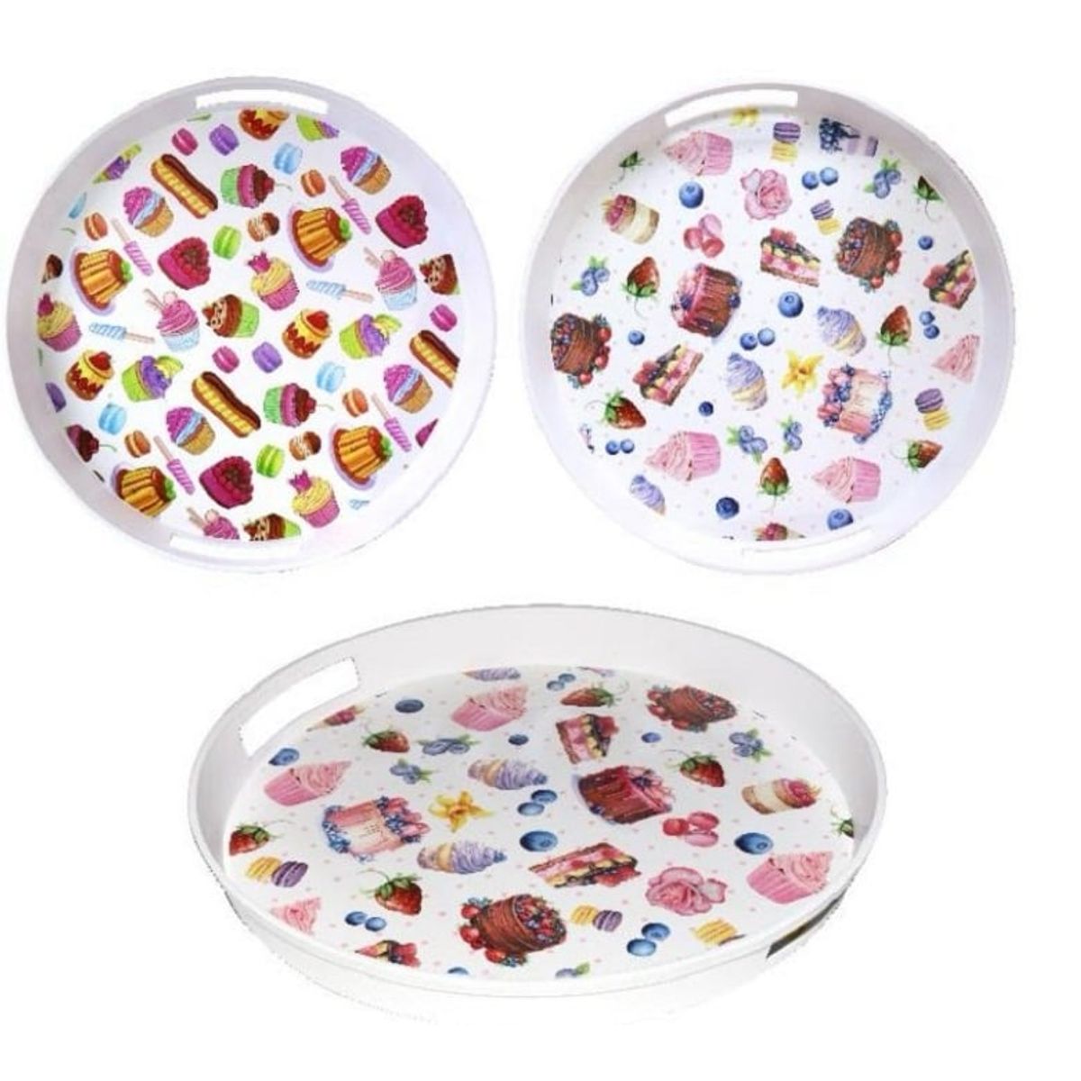 GENERICO - PACK 3 UNIDADES BANDEJA  CUMPLEAÑOS REDONDA