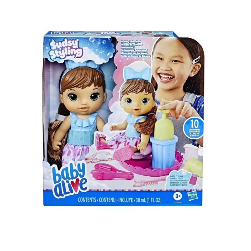 BABY ALIVE - Muñeca Baby Alive Susdy Con Burbujas - Castaña