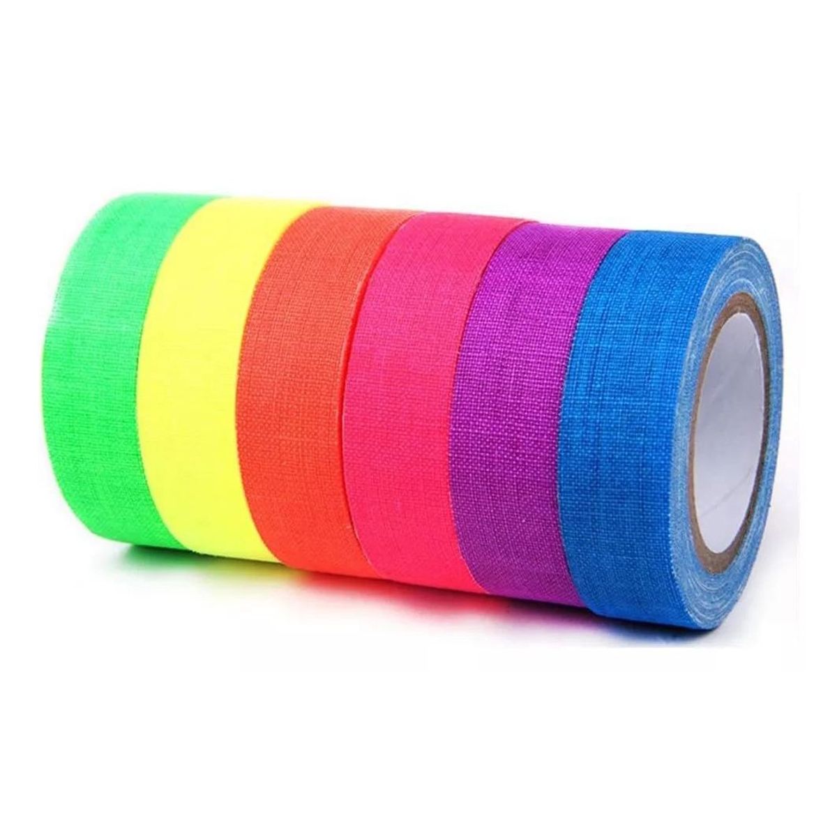 KUANGYE - Cinta Adhesiva Fluorescente Color Neón, 6 Rollos