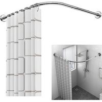 Barra Cortina Ducha Extensible 304 Acero Inoxidable Forma L 90-130cm