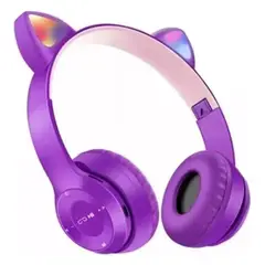 GENERICO - Audífonos Bluetooth Inalámbrico De Niños Orejas De Gato Morado