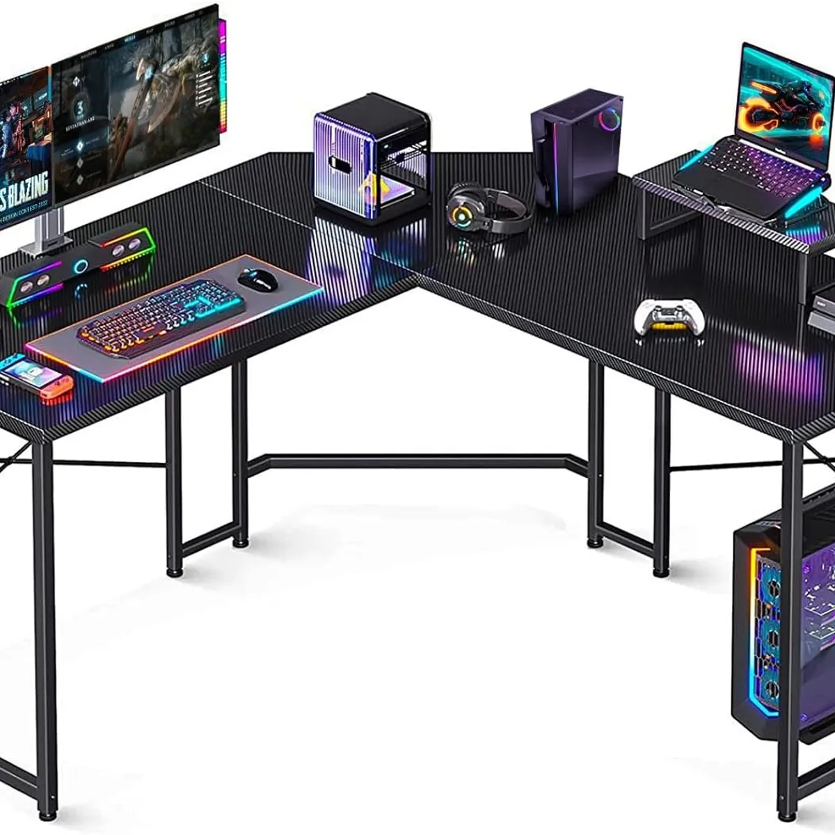BLUEDREAMER - Escritorio Gamer En Forma de L de 51 pulgadas.