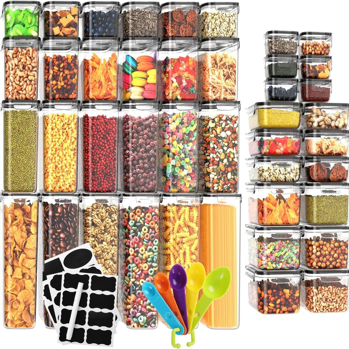 YOMYM - Set 42 Alta Calidad Contenedores Herméticos Plástico Alimentos Con Tapa