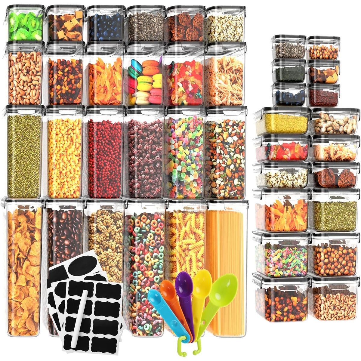 YOMYM - Set 42 Alta Calidad Contenedores Herméticos Plástico Alimentos Con Tapa