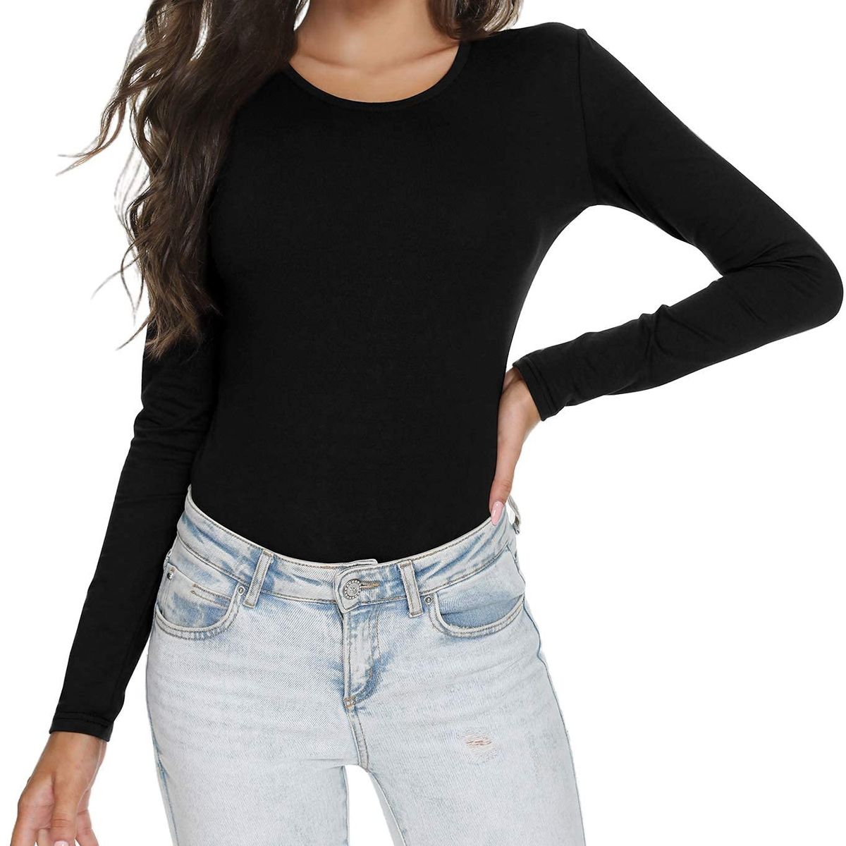 EVERSO - Pack 3 Camiseta Mujer Sin Polar Solo Negro y blanco