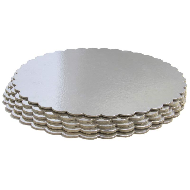GENERICO - Base Tortas Redondo 24 Cm 6 Unidades Plateado