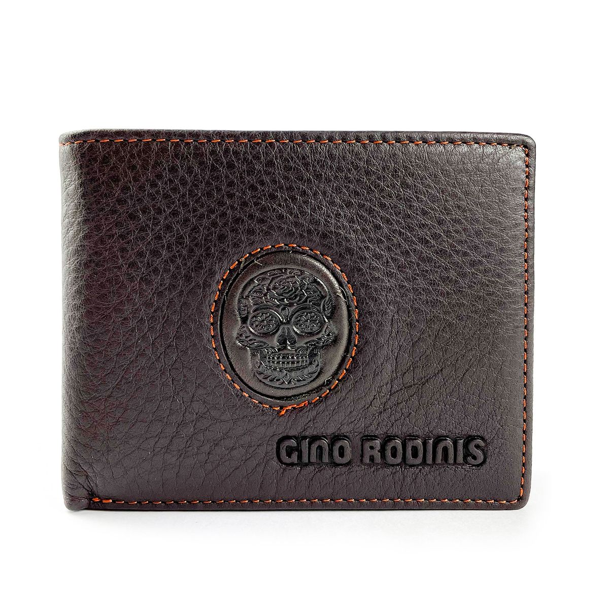 GINO RODINIS - Billetera de Cuero para Hombre Étnica 931 Calavera
