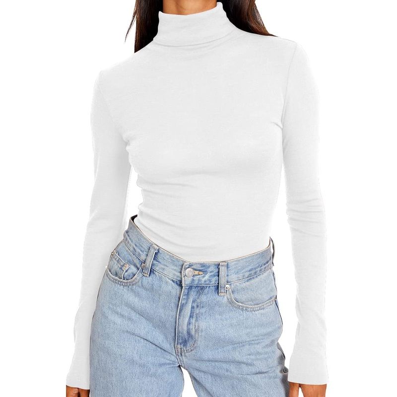 EVERSO - Pack3 Camiseta Mujer Beatle Bambú Sin Polar Manga Larga 2Negro+1Blanco