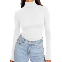 EVERSO - Pack3 Camiseta Mujer Beatle Bambú Sin Polar Manga Larga 2Negro+1Blanco