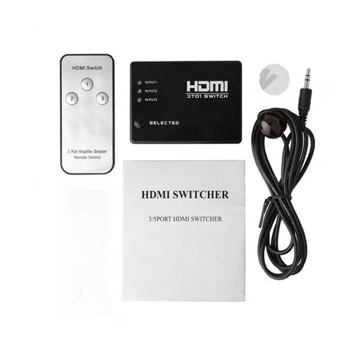 GENERICO - Spliter Switch Hdmi 3x1 Control Remoto Ultra HD 4K