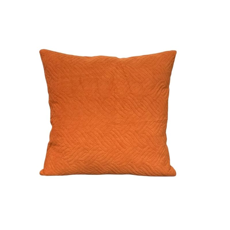 GENERICO - Funda Para Cojin Acolchada Tercipelo 43x43cm Naranja