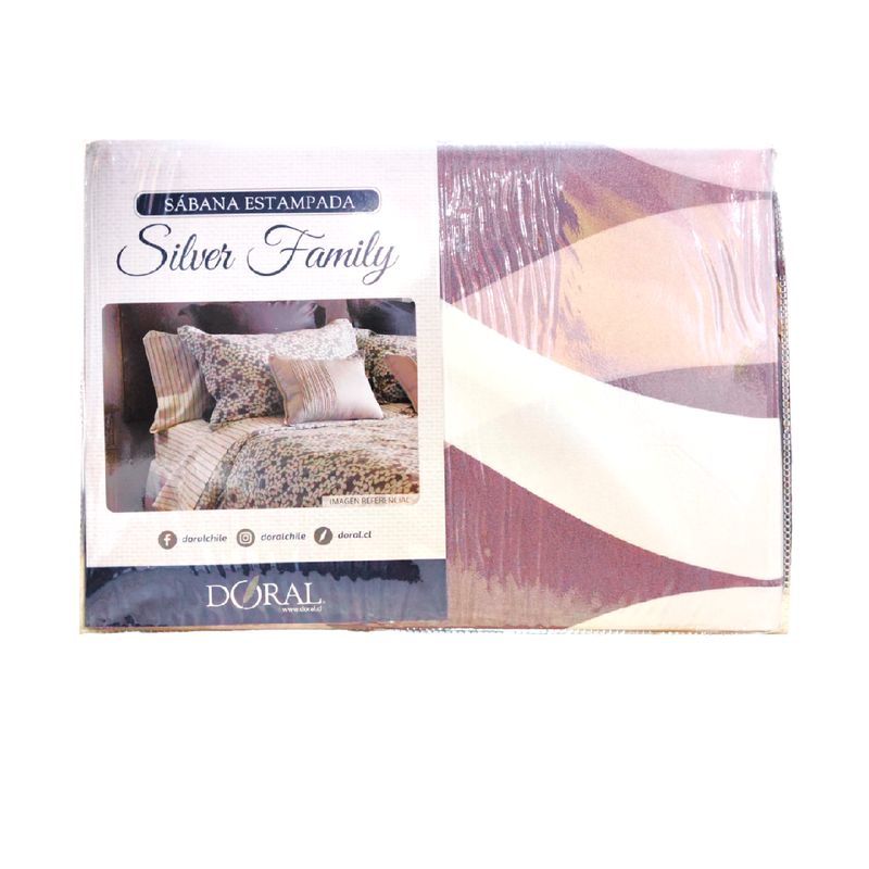 DORAL - Juego Sábanas Doral Silver Family Microfibra Estampada Marrón