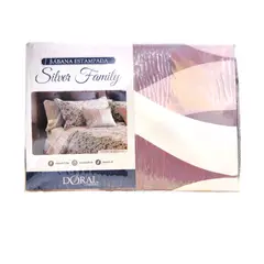 DORAL - Juego Sábanas Silver Family Microfibra Estampada Marrón