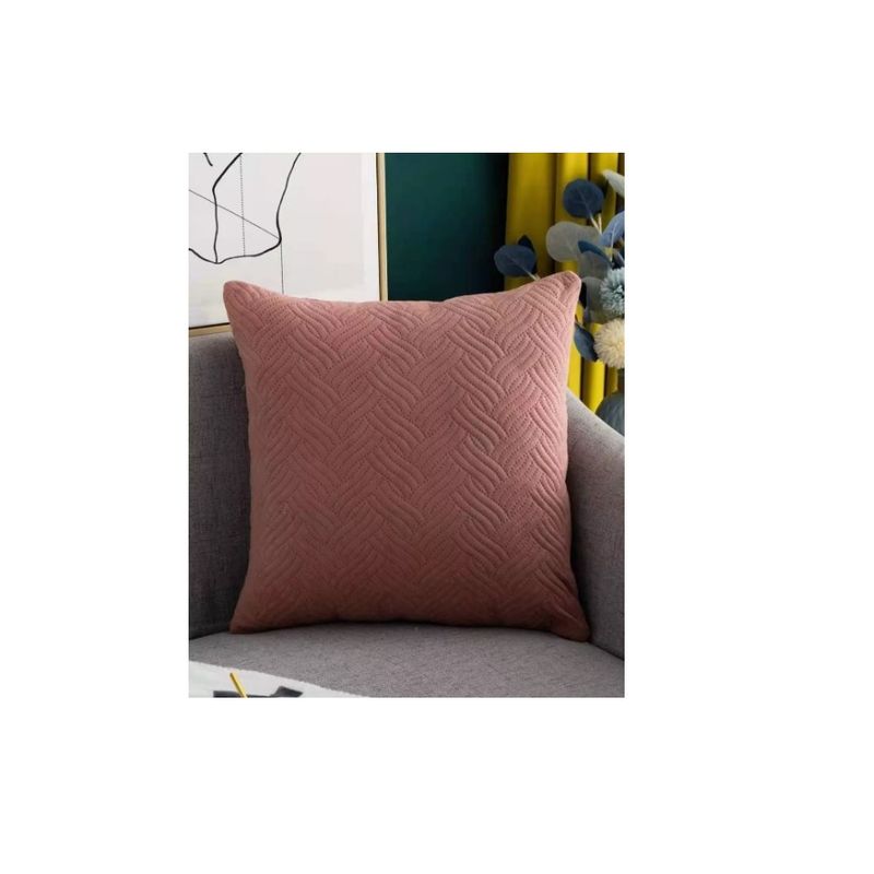GENERICO - Funda Para Cojin Acolchada Tercipelo 43x43cm Palo de Rosa