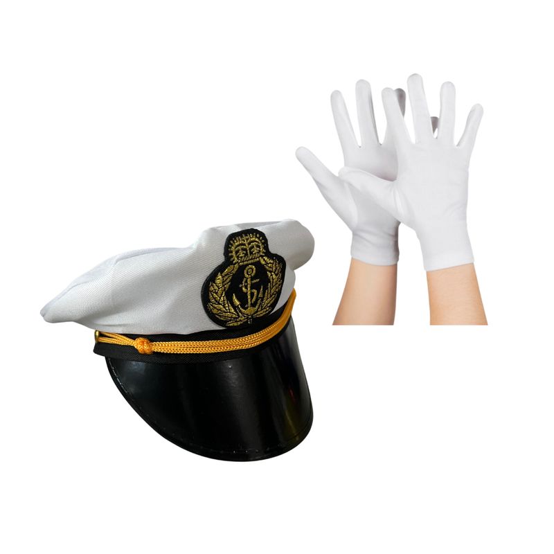 GENERICO - Gorro Capitan Marina + Guantes Niño