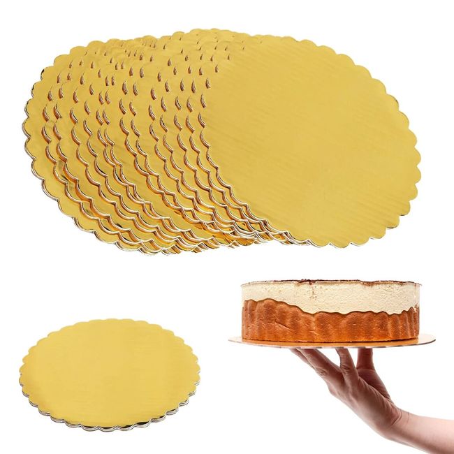 GENERICO - Base Tortas Redondo 22cm 6 Unidades Dorado