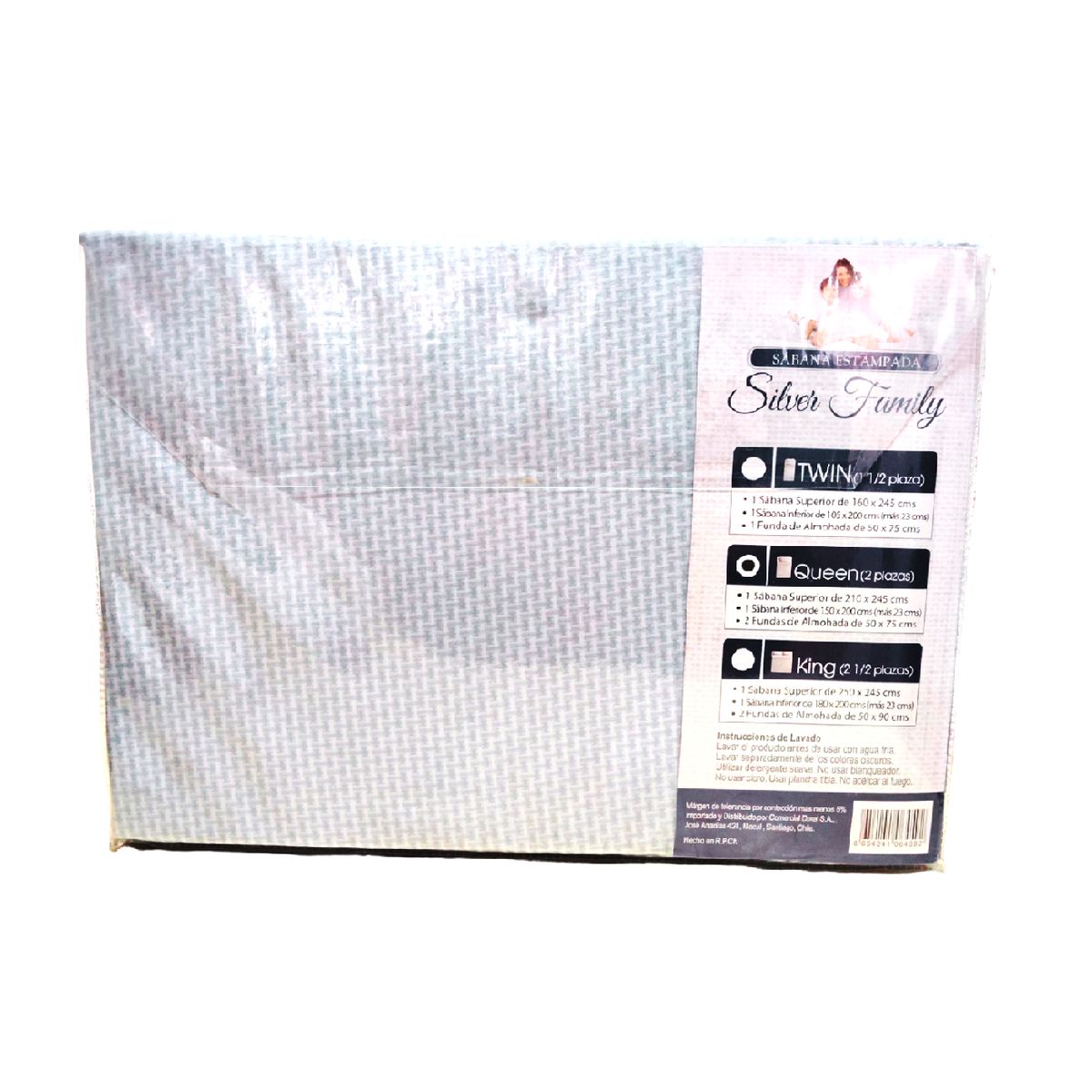 DORAL - Juego Sábanas Doral Silver Family Microfibra Estampada Gris