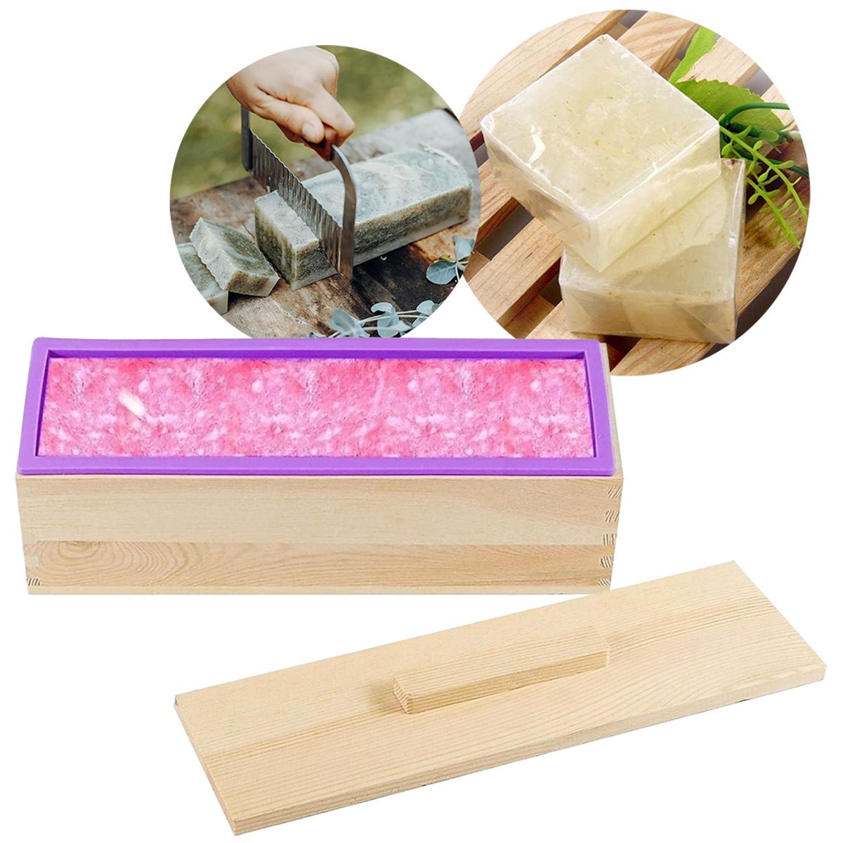 GENERICO - Molde De Silicona Rectangular Para Jabón Caja Madera 1 Kilo