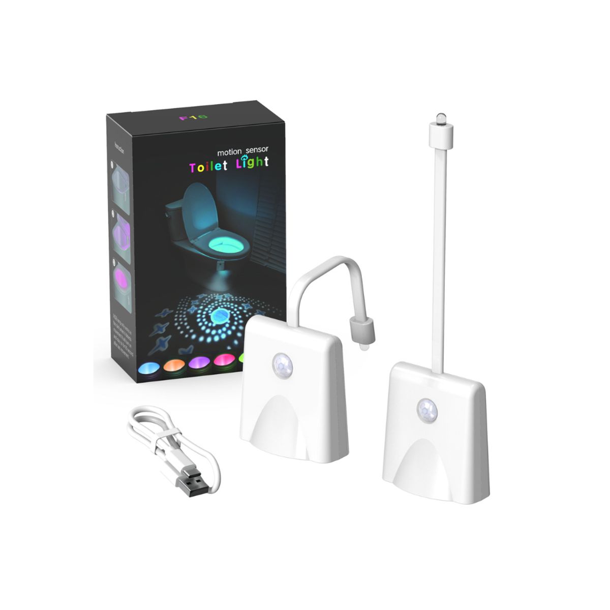 CRUSEC - Luz Led Nocturna Para Baño Inodoro Sensor Color Ajustable