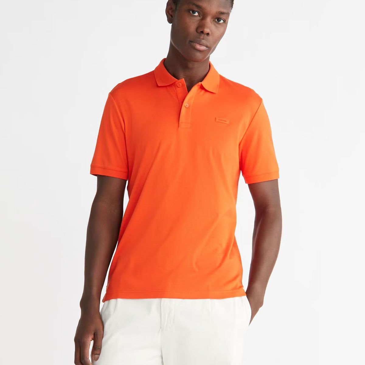 CALVIN KLEIN - Polera Smooth Slim Naranja Calvin Klein