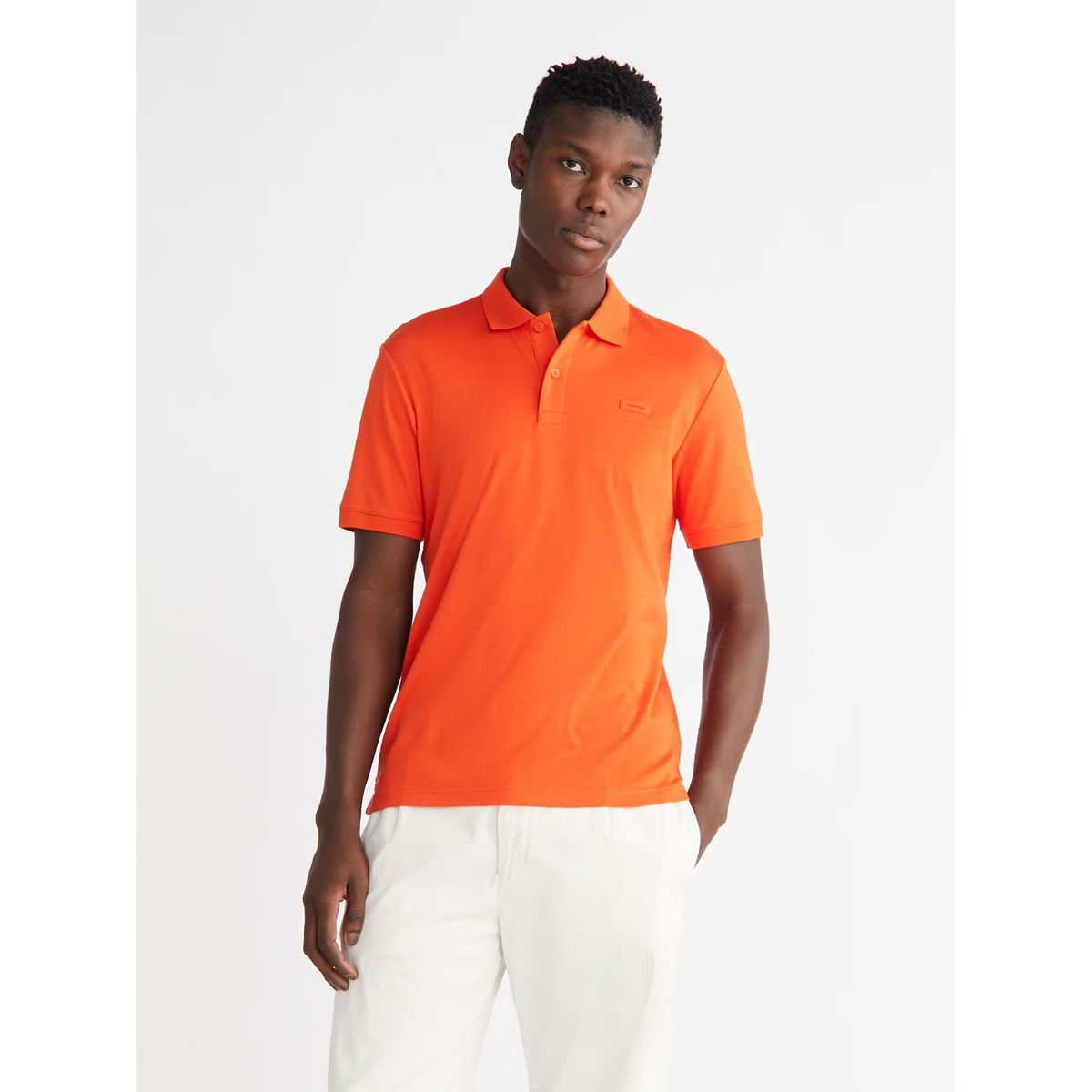CALVIN KLEIN - Polera Smooth Slim Naranja Calvin Klein