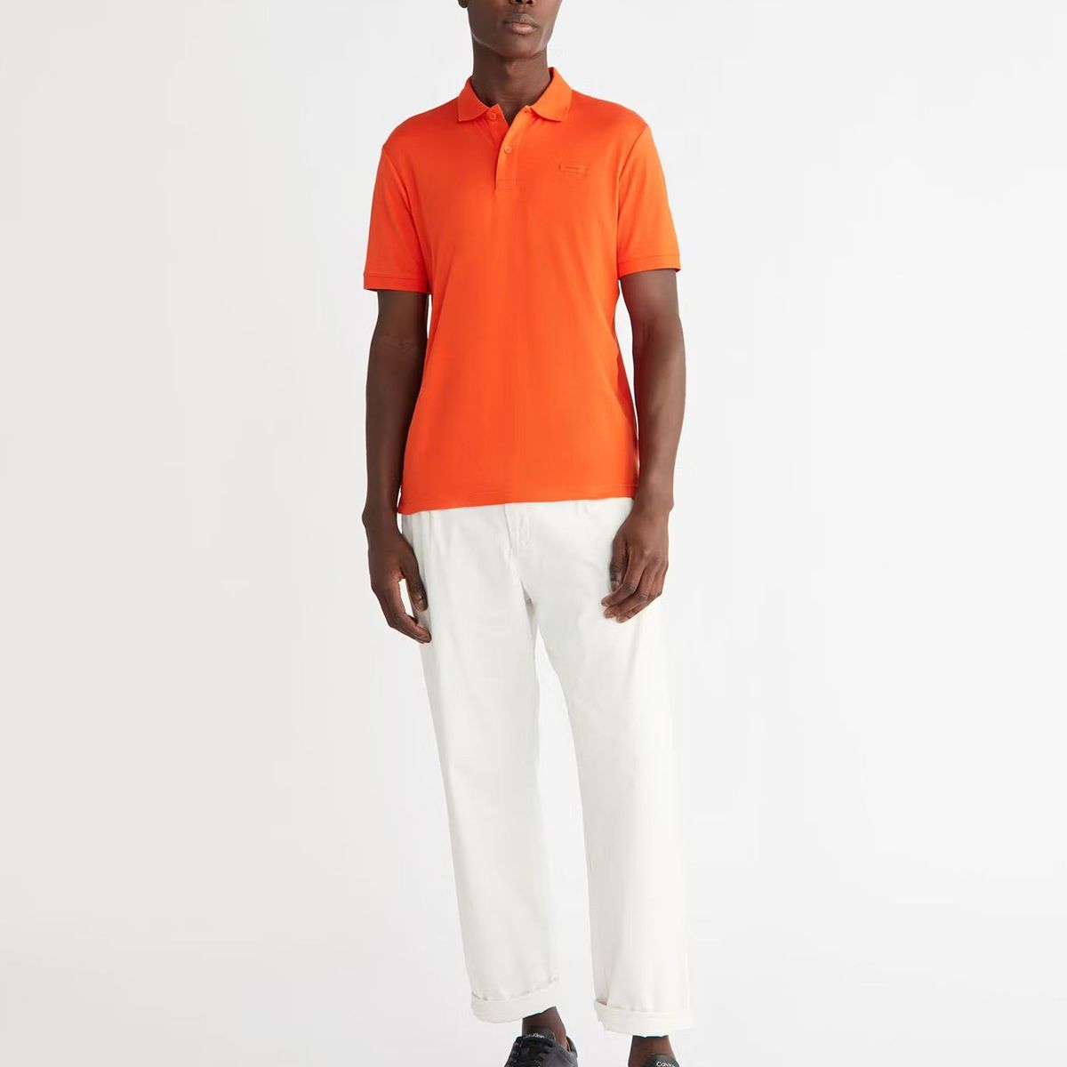 CALVIN KLEIN - Polera Smooth Slim Naranja Calvin Klein