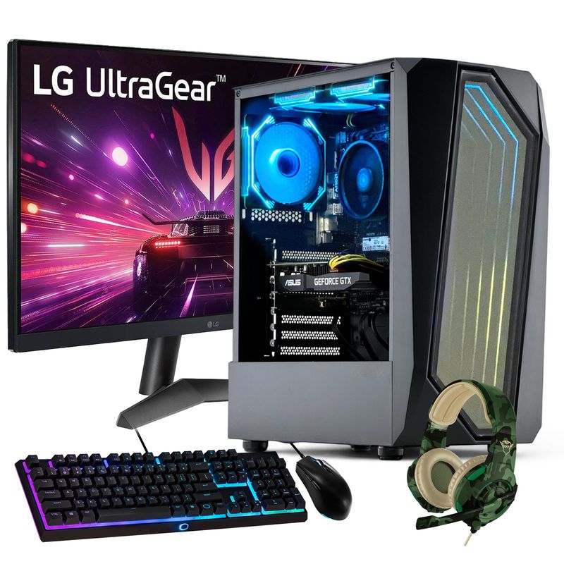 HYPERPC - PC GAMER + MONITOR 24 + Perif: AMD RYZEN 7 5700 16gb 1Tb GTX 1650 WiFi