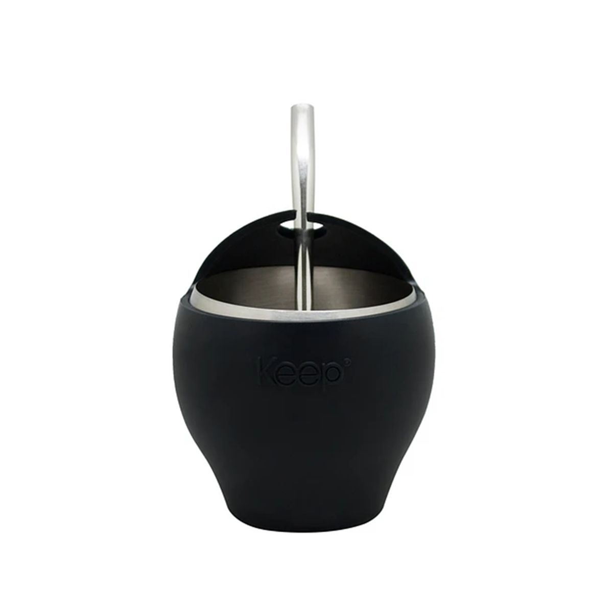 KEEP - Set Mate Siliconado + Bombilla 230ml Keep Acero Inoxidable Negro
