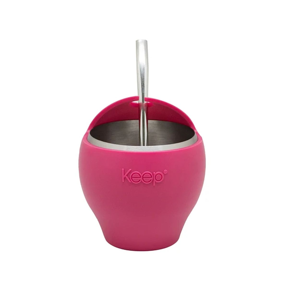 KEEP - Set Mate Siliconado + Bombilla 230ml Keep Acero Inoxidable Rosa