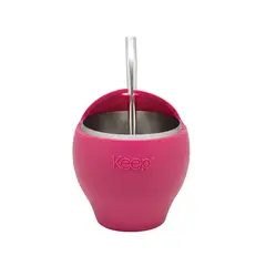 KEEP - Set Mate Siliconado + Bombilla 230ml Acero Inoxidable Rosa