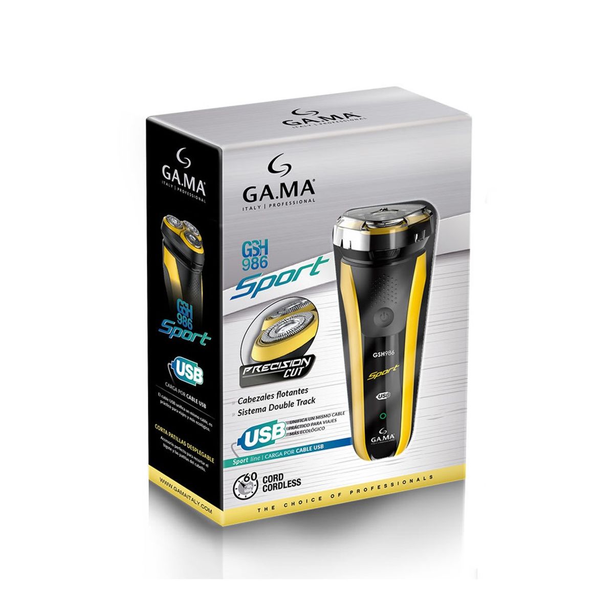 GAMA - MAQUINA AFEITADORA GAMA GSH 986 SPORT RECARGABLE USB