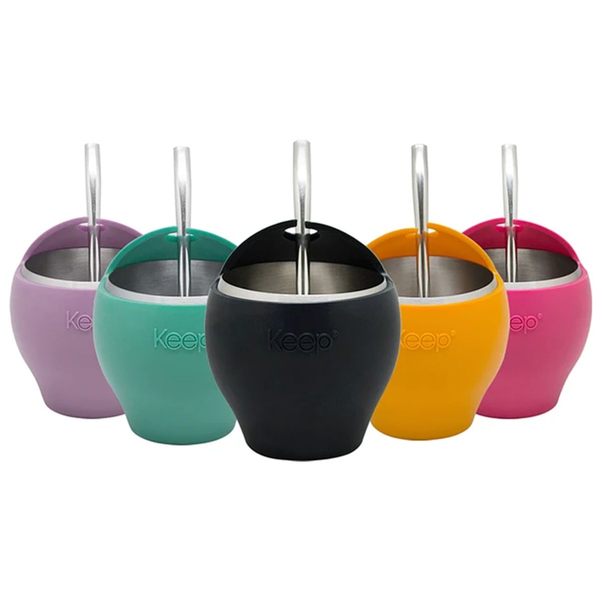 KEEP - Set Mate Siliconado + Bombilla 230ml Keep Acero Inoxidable Lila